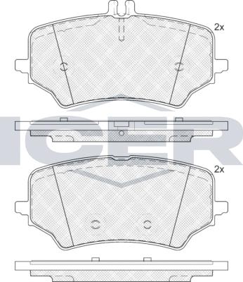 Icer LM1523 - Тормозные колодки, дисковые, комплект unicars.by