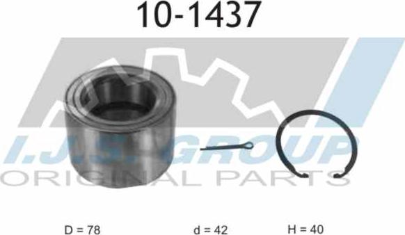 IJS GROUP 10-1437 - Комплект подшипника ступицы колеса unicars.by