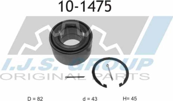 IJS GROUP 10-1475 - Комплект подшипника ступицы колеса unicars.by