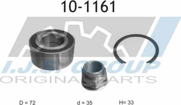 IJS GROUP 10-1161 - Комплект подшипника ступицы колеса unicars.by