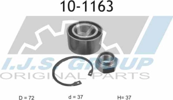 IJS GROUP 10-1163 - Комплект подшипника ступицы колеса unicars.by