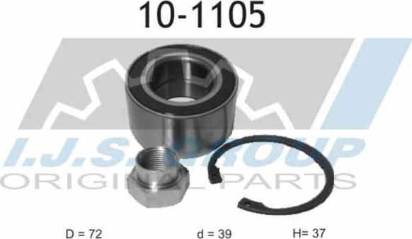 IJS GROUP 10-1105 - Комплект подшипника ступицы колеса unicars.by