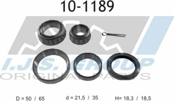 IJS GROUP 10-1189 - Комплект подшипника ступицы колеса unicars.by