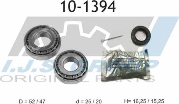 IJS GROUP 10-1394 - Комплект подшипника ступицы колеса unicars.by