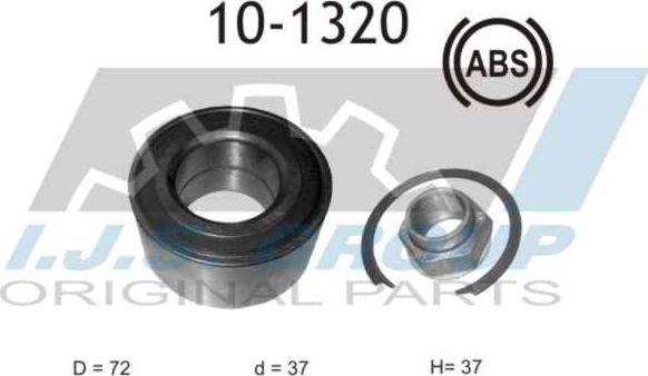 IJS GROUP 10-1320 - Комплект подшипника ступицы колеса unicars.by