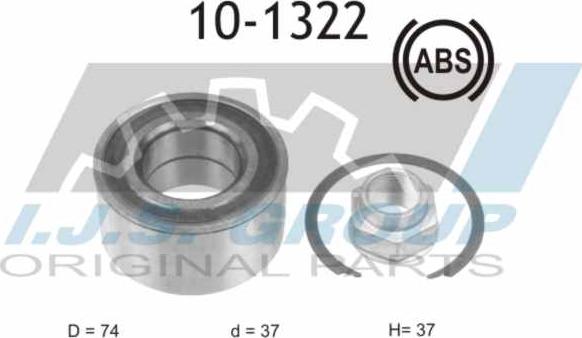 IJS GROUP 10-1322 - Комплект подшипника ступицы колеса unicars.by