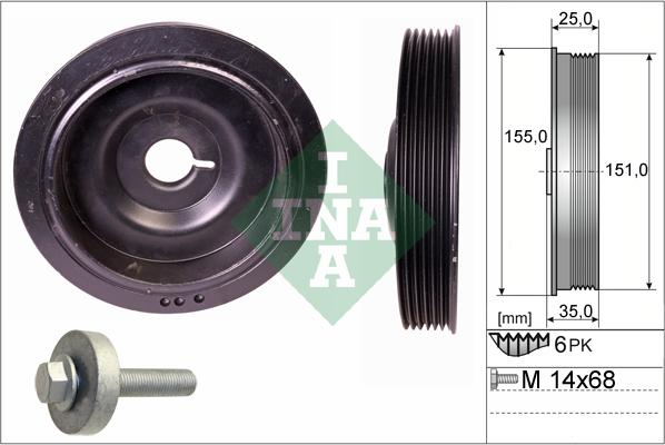 INA 544 0090 20 - Шкив коленчатого вала unicars.by