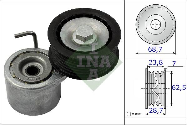 INA 534 0487 10 - Натяжитель, поликлиновый ремень unicars.by