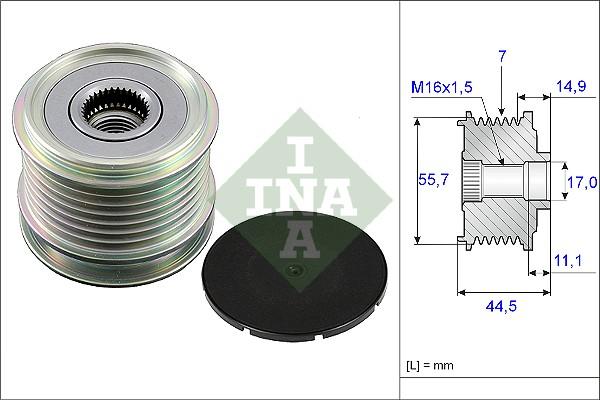 INA 535 0042 10 - Шкив генератора, муфта unicars.by