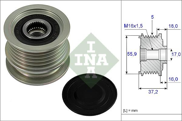 INA 535 0009 10 - Шкив генератора, муфта unicars.by