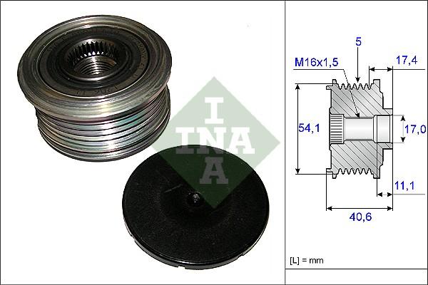 INA 535 0089 10 - Шкив генератора, муфта unicars.by