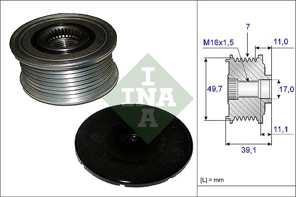 INA 535 0084 10 - Шкив генератора, муфта unicars.by