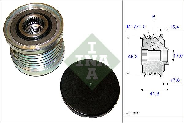 INA 535 0193 10 - Шкив генератора, муфта unicars.by