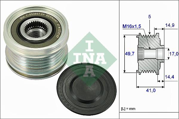 INA 535 0101 10 - Шкив генератора, муфта unicars.by