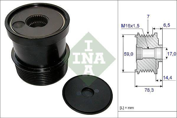 INA 535 0120 10 - Шкив генератора, муфта unicars.by