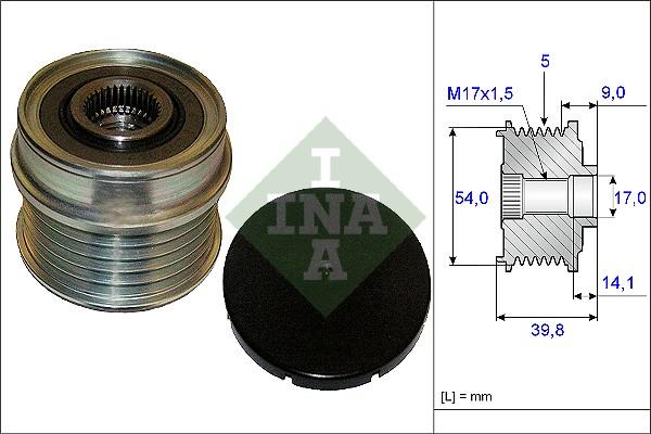 INA 535 0171 10 - Шкив генератора, муфта unicars.by