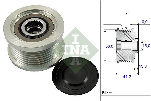 INA 535 0173 10 - Шкив генератора, муфта unicars.by