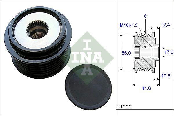 INA 535 0210 10 - Шкив генератора, муфта unicars.by