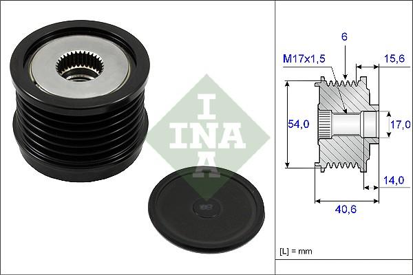 INA 535 0230 10 - Шкив генератора, муфта unicars.by