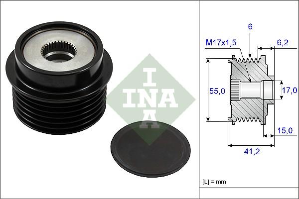 INA 535 0231 10 - Шкив генератора, муфта unicars.by