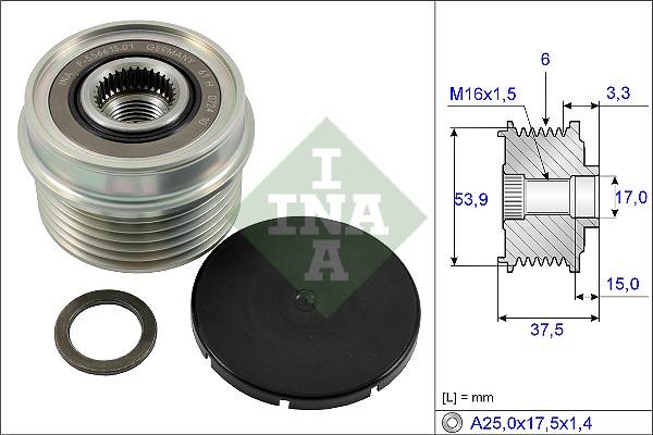 INA 535 0223 10 - Шкив генератора, муфта unicars.by