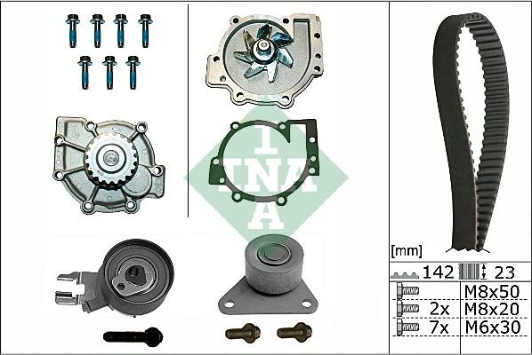 INA 530 0467 30 - Водяной насос + комплект зубчатого ремня ГРМ unicars.by