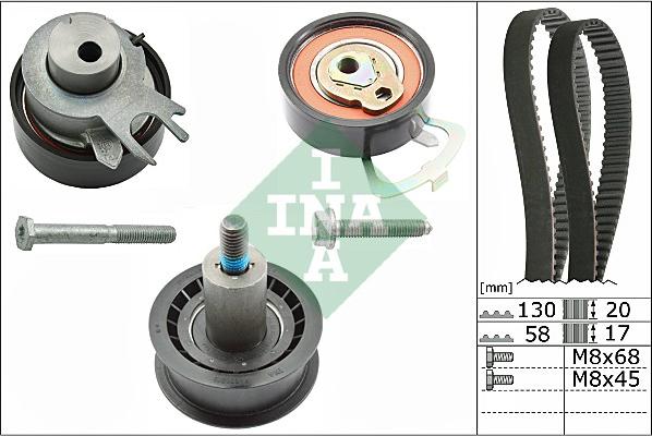 INA 530 0538 10 - Комплект зубчатого ремня ГРМ unicars.by