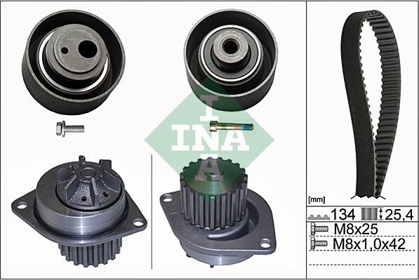 INA 530 0055 30 - Водяной насос + комплект зубчатого ремня ГРМ unicars.by