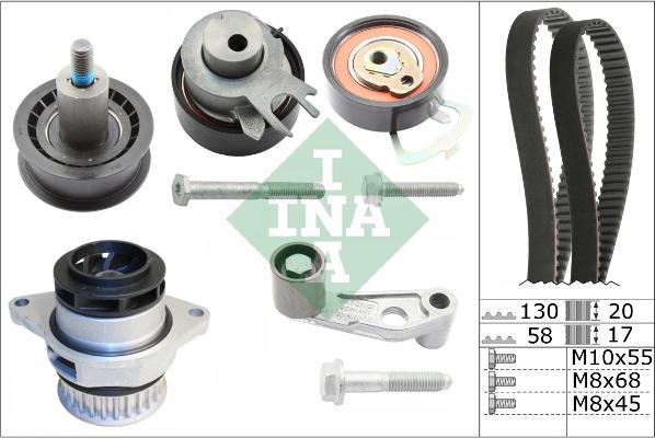 INA 530 0089 30 - Водяной насос + комплект зубчатого ремня ГРМ unicars.by