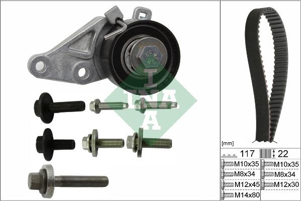 INA 530 0140 10 - Комплект зубчатого ремня ГРМ unicars.by