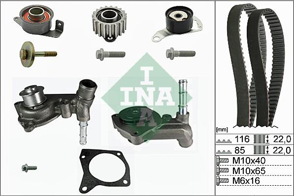 INA 530 0104 30 - Водяной насос + комплект зубчатого ремня ГРМ unicars.by