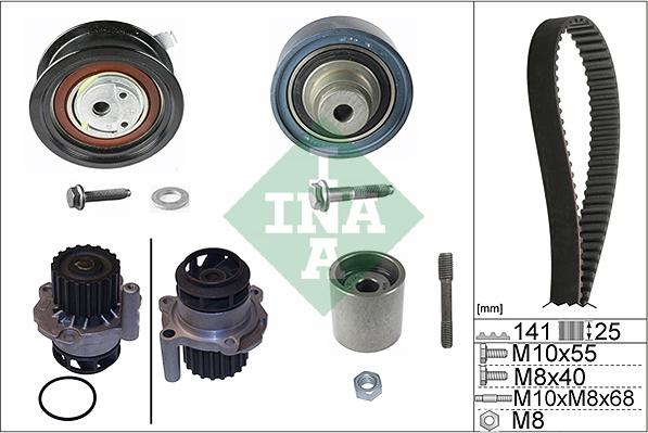 INA 530 0361 30 - Водяной насос + комплект зубчатого ремня ГРМ unicars.by