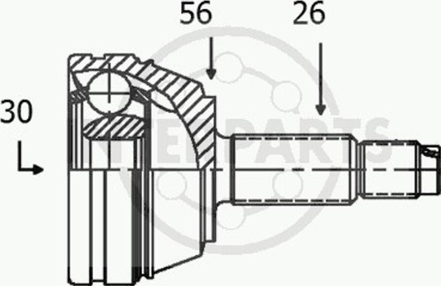 InterParts OJ-0484 - Шарнирный комплект, ШРУС, приводной вал unicars.by