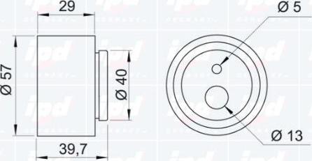 IPD 14-0933 - Натяжной ролик, зубчатый ремень ГРМ unicars.by