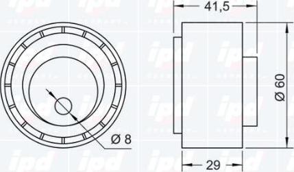 IPD 14-0162 - Натяжной ролик, зубчатый ремень ГРМ unicars.by