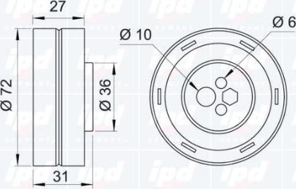 IPD 14-0109 - Натяжной ролик, зубчатый ремень ГРМ unicars.by