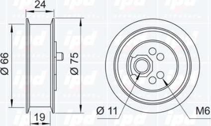 IPD 14-0111 - Натяжной ролик, зубчатый ремень ГРМ unicars.by