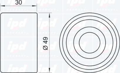 IPD 14-0134 - Направляющий ролик, зубчатый ремень ГРМ unicars.by