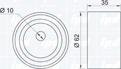 IPD 14-0399 - Натяжной ролик, зубчатый ремень ГРМ unicars.by