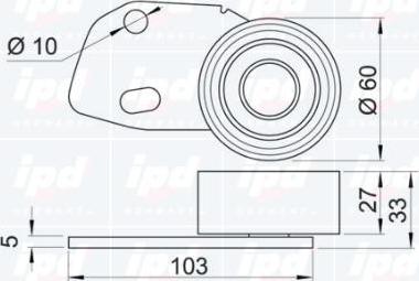 IPD 14-0709 - Натяжной ролик, зубчатый ремень ГРМ unicars.by