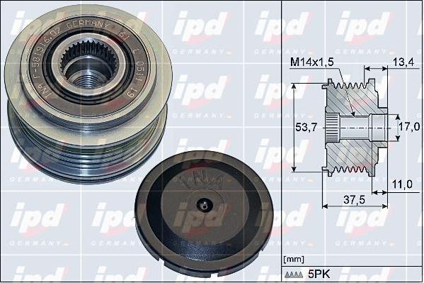 IPD 15-4156 - Шкив генератора, муфта unicars.by