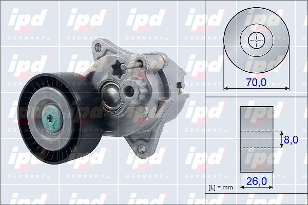 IPD 15-3912 - Натяжитель, поликлиновый ремень unicars.by