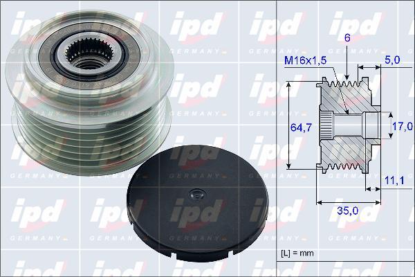 IPD 15-3971 - Шкив генератора, муфта unicars.by