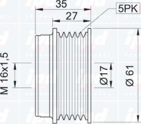 IPD 12-0012 - Шкив генератора, муфта unicars.by