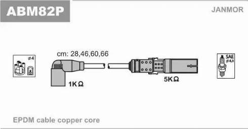 Janmor ABM82P - Комплект проводов зажигания unicars.by