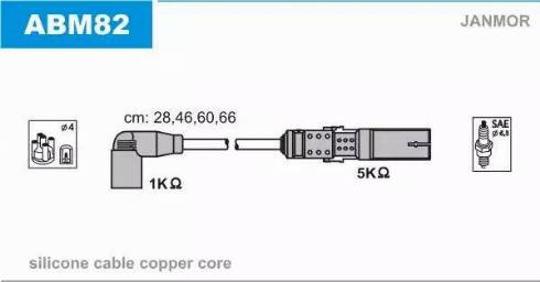 Janmor ABM82 - Комплект проводов зажигания unicars.by