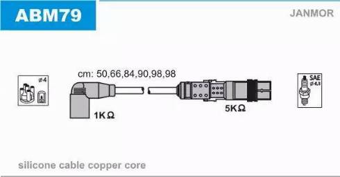 Janmor ABM79 - Комплект проводов зажигания unicars.by