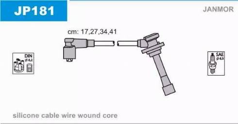 Janmor JP181 - Комплект проводов зажигания unicars.by