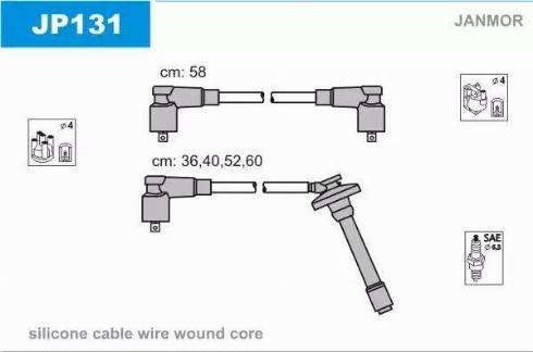 Janmor JP131 - Комплект проводов зажигания unicars.by