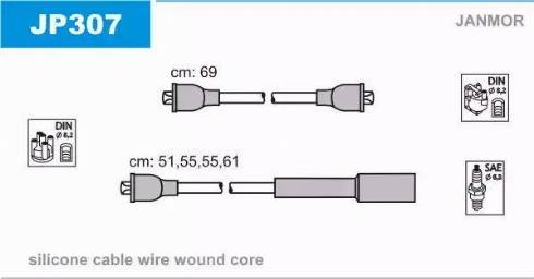 Janmor JP307 - Комплект проводов зажигания unicars.by